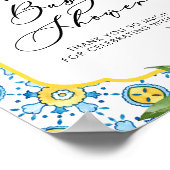 Lemon Mediterranean Summer Baby shower Welkom Poster (Hoek)