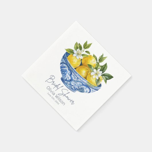 Lemon Mediterranean Summer Vrijgezellenfeest Servet (Hoek)