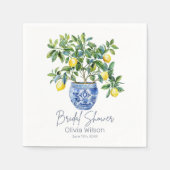 Lemon Mediterranean Summer Vrijgezellenfeest Servet (Voorkant)