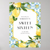 Lemon Mediterranean Sweet Sixteen Welkom Poster (Voorkant)