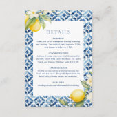 Lemon Mediterranean Wedding Details Enclosure Kaar Informatiekaartje (Voorkant)
