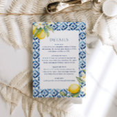 Lemon Mediterranean Wedding Details Enclosure Kaar Informatiekaartje