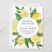 Lemon Mediterranean Yellow Bridal Brunch Shower Kaart (Voorkant)
