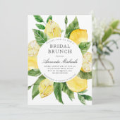 Lemon Mediterranean Yellow Bridal Brunch Shower Kaart (Staand voorkant)