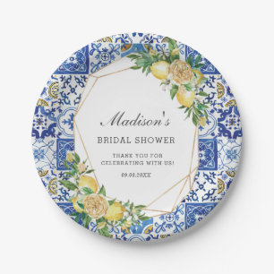Lemon Meditteranean Birthday Bridal Baby shower Papieren Bordje