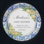 Lemon Meditteranean Birthday Bridal Baby shower Papieren Bordje<br><div class="desc">Overeenkomende objecten in de winkel! c) De Happy Cat Studio</div>
