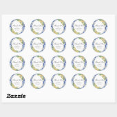 Lemon Meditteranean Birthday Bridal Baby shower Ronde Sticker (Vel)