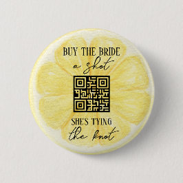 Lemon Meisje-afscheidspartij | Aangepaste QR-code Ronde Button 5,7 Cm