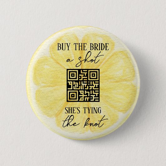 Lemon Meisje-afscheidspartij | Aangepaste QR-code Ronde Button 5,7 Cm (Voorkant)