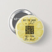 Lemon Meisje-afscheidspartij | Aangepaste QR-code Ronde Button 5,7 Cm (Voorkant /achterkant)