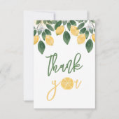 Lemon Meisje Baby shower Dank u Flat Kaart (Voorkant)