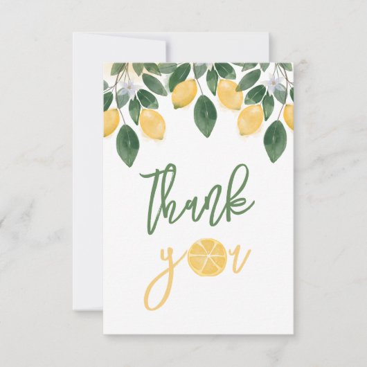 Lemon Meisje Baby shower Dank u Flat Kaart (Voorkant)