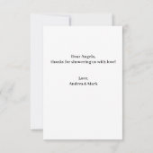 Lemon Meisje Baby shower Dank u Flat Kaart (Achterkant)