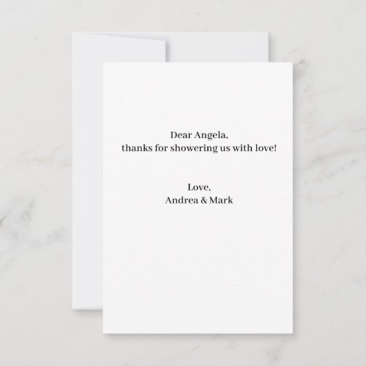 Lemon Meisje Baby shower Dank u Flat Kaart (Achterkant)