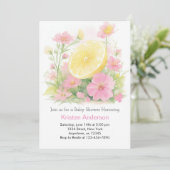 Lemon Meisje Baby shower Kaart (Staand voorkant)