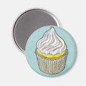 Lemon Merangue Cupcake Magneet (Voorkant / Achterkant)