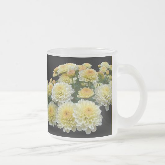 Lemon Meringue Chrysanthemums Matglas Koffiemok (Rechts)