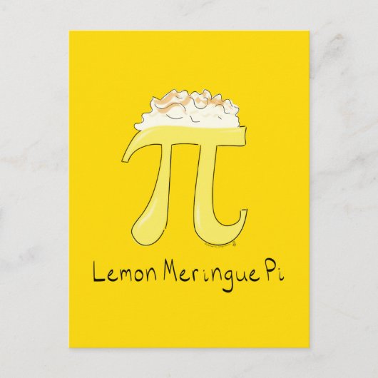 Lemon Meringue Pi Cute Wiskunde Pi Day Briefkaart (Voorkant)