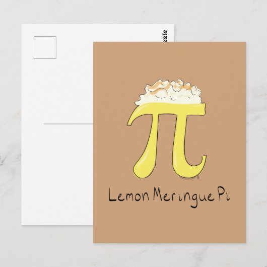 Lemon Meringue Pi Cute Wiskunde Pi Day Briefkaart (Voorkant / Achterkant)