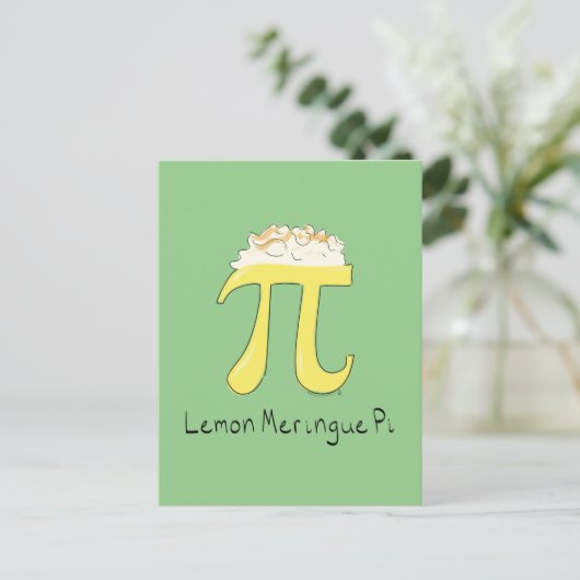 Lemon Meringue Pi Cute Wiskunde Pi Day Briefkaart (Staand voorkant)