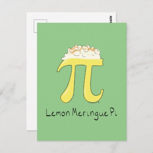 Lemon Meringue Pi Cute Wiskunde Pi Day Briefkaart (Voorkant / Achterkant)