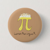 Lemon Meringue Pi Cute Wiskunde Pi Day Button Pin (Voorkant)