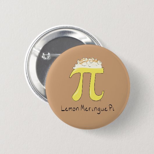 Lemon Meringue Pi Cute Wiskunde Pi Day Button Pin (Voorkant /achterkant)