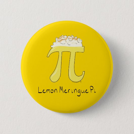 Lemon Meringue Pi Cute Wiskunde Pi Day Button Pin (Voorkant)