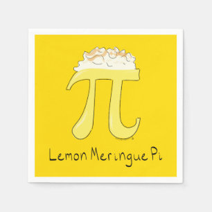 Lemon Meringue Pi Cute Wiskunde Pi Day Party Napki Servet