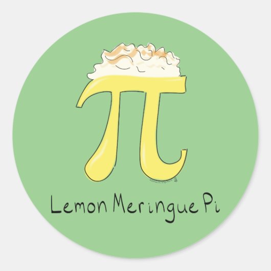 Lemon Meringue Pi Cute Wiskunde Pi Day Stickers (Voorkant)