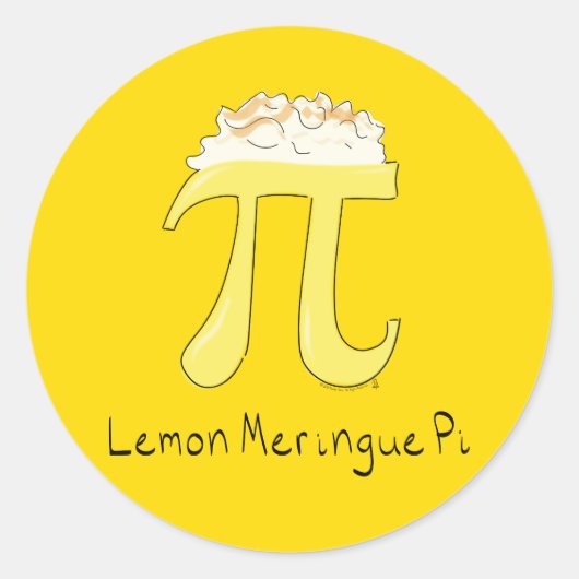 Lemon Meringue Pi Cute Wiskunde Pi Day Stickers (Voorkant)