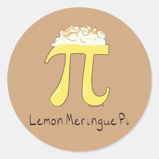 Lemon Meringue Pi Cute Wiskunde Pi Day Stickers (Voorkant)