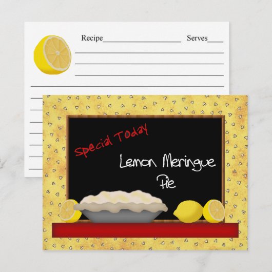 Lemon Meringue Pie Recipe Card Briefkaart (Voorkant / Achterkant)
