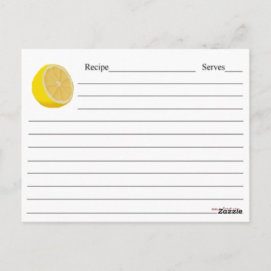 Lemon Meringue Pie Recipe Card Briefkaart (Achterkant)