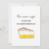Lemon Meringue Pie Slice Picnic Cookout Potluck Kaart (Achterkant)