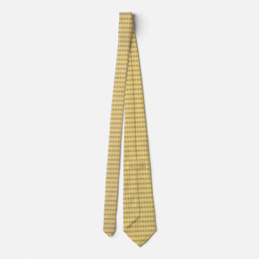 Lemon met Navy Stars Pattern Stropdas (Achterkant)