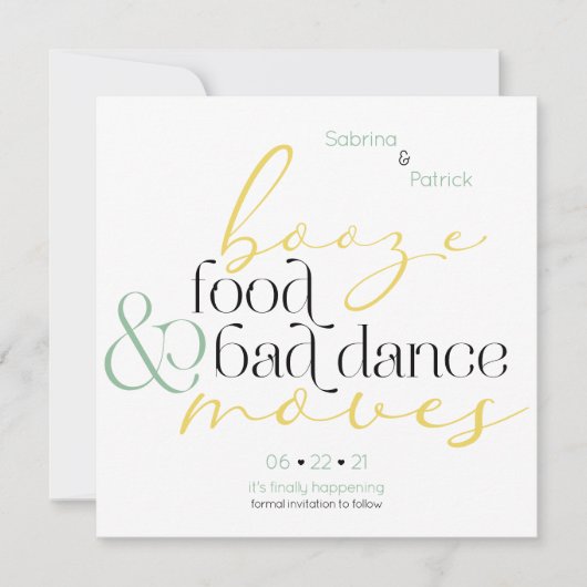 Lemon Mint Booze Food Bad Dance Moves Save the Dat Kaart (Voorkant)