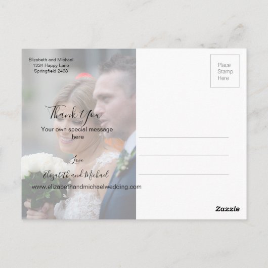 Lemon Mint Green Elegant Wedding Bedankt Briefkaart (Achterkant)