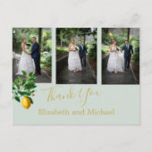 Lemon Mint Green Elegant Wedding Bedankt Briefkaart (Voorkant)