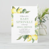 Lemon Modern Citrus Baby Sprinkle Waterverf Kaart (Staand voorkant)