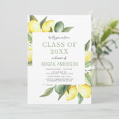 Lemon Modern Citrus Class of 2023 Afstuderen Kaart (Staand voorkant)