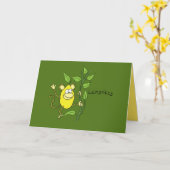 Lemon Monkey Monkey Wenskaart Kaart (Gele Bloem)