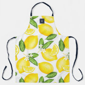 Lemon Monogram Botanisch Geel Groen Schort (Voorkant)
