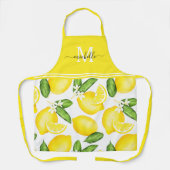 Lemon Monogram Botanisch Geel Schort (Voorkant)