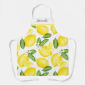 Lemon Monogram Botanisch Patroon Schort (Voorkant)
