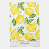 Lemon Monogram Botanisch Patroon Theedoek (Verticaal)