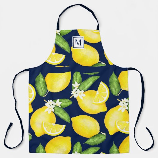 Lemon Monogram Citrus marine Blue Schort (Voorkant)