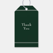 Lemon Monogram Emerald Green Wedding Cadeaulabel (Achterkant)