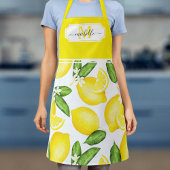 Lemon Monogram Initiaal Botanisch Geel Citrus Schort