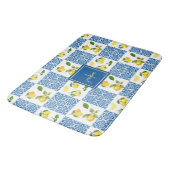 Lemon Monogram Naam Frans Land Tegel Patroon Badmat (Gekanteld)